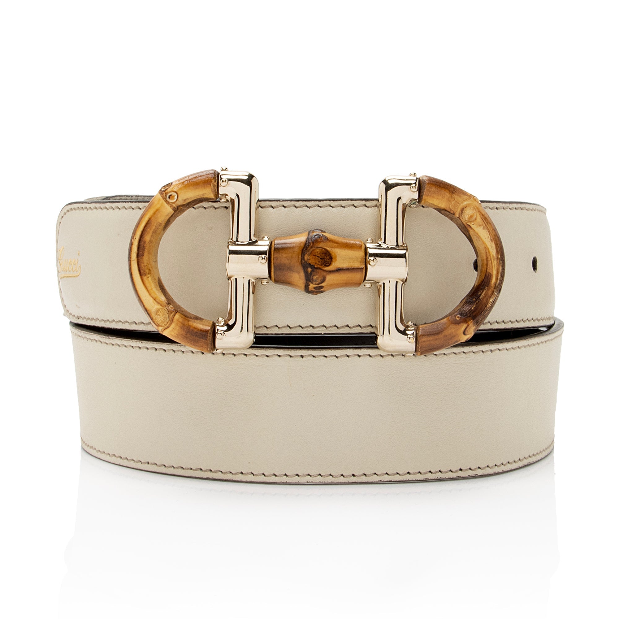 Gucci Leather Bamboo Horsebit Belt - Size 32 / 80 (SHF-c2WoNK)