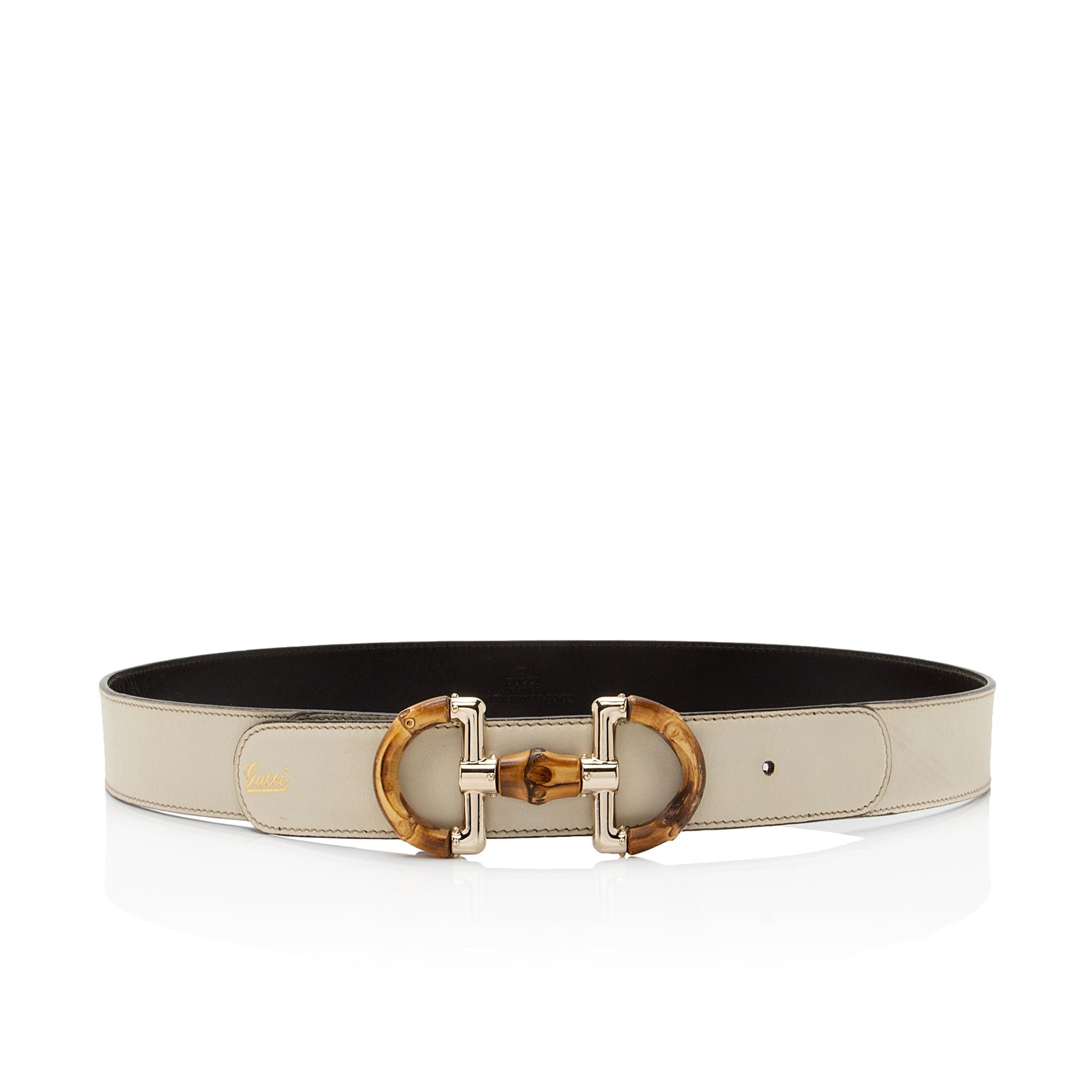 Gucci Leather Bamboo Horsebit Belt - Size 32 / 80 (SHF-c2WoNK)
