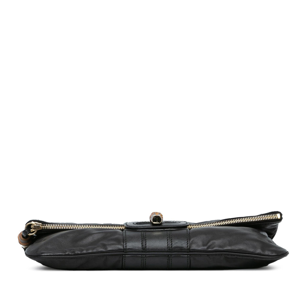Gucci Leather Bamboo Lucy Fold Over Clutch (SHG-ithHFj)