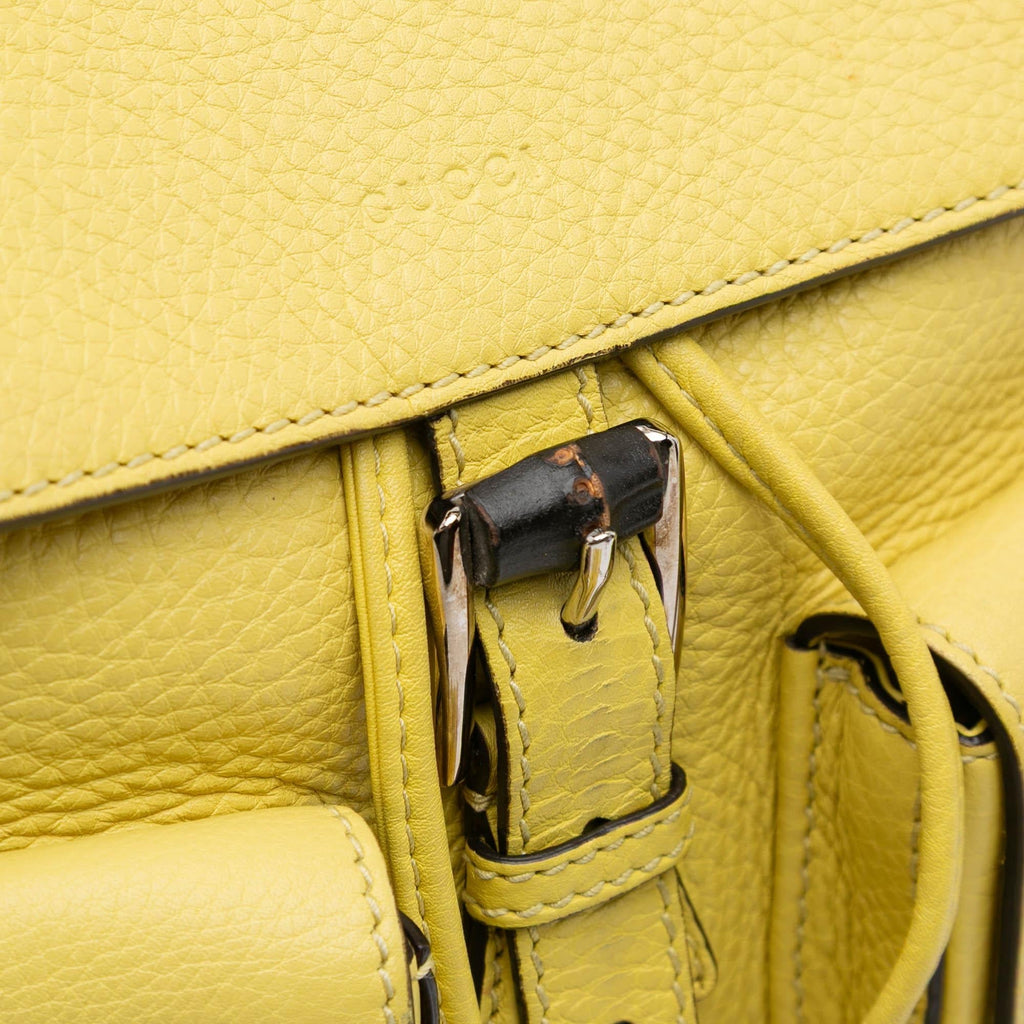 Gucci Leather Bamboo Tassel Backpack