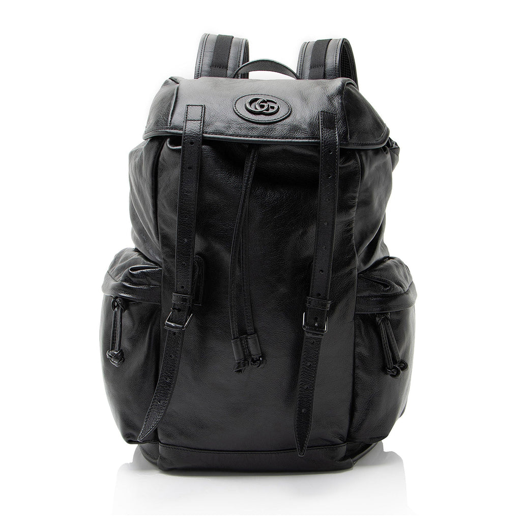 Gucci Leather Double G Backpack