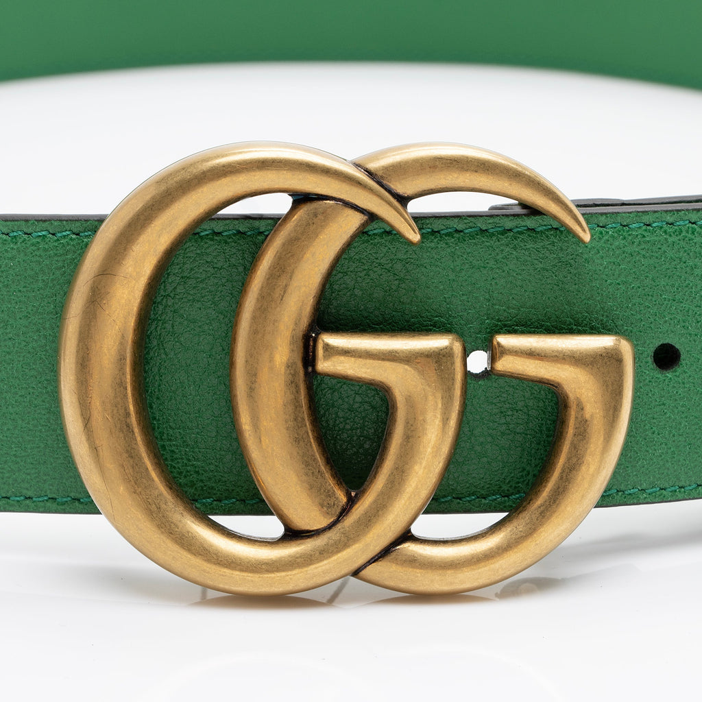 Gucci Leather Embroidered Floral GG Marmont Belt - Size 36 / 90 (SHF-qhcqLv)