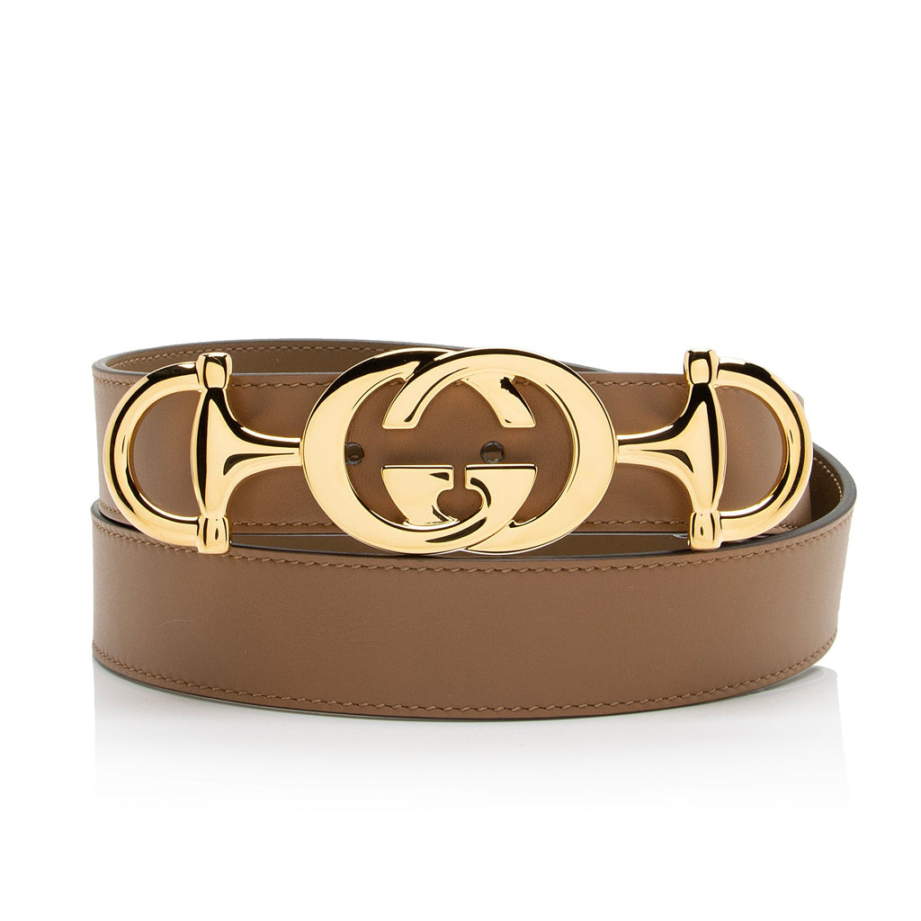 Gucci Leather GG Horsebit Belt - Size 30 / 75 (SHF-23498)