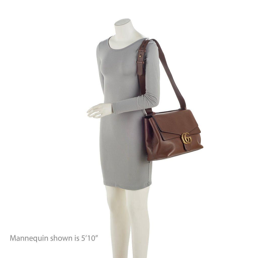 Gucci Leather GG Marmont Large Shoulder Bag (SHF-23096)