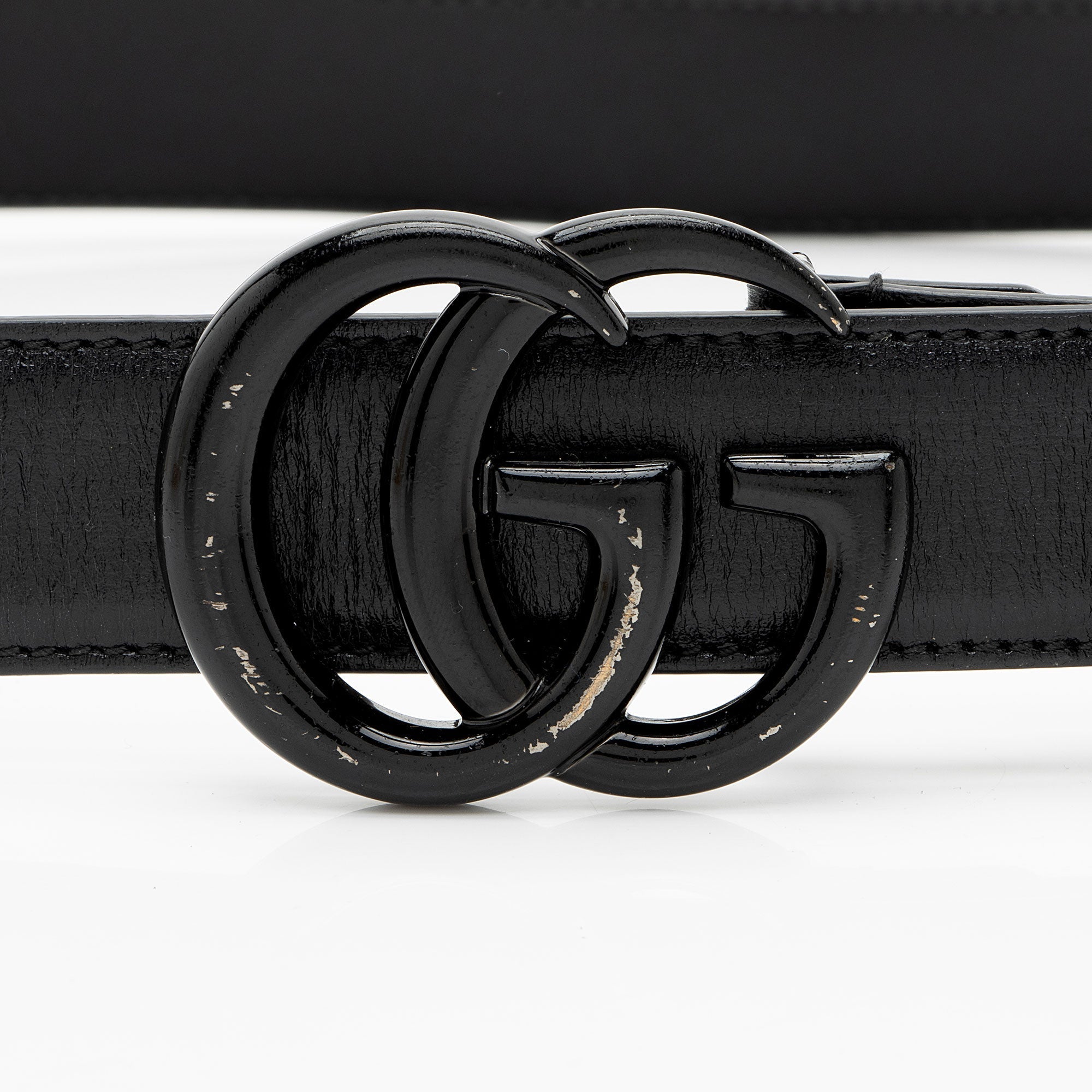 Gucci Leather GG Marmont Monochrome Belt - Size 34 / 85