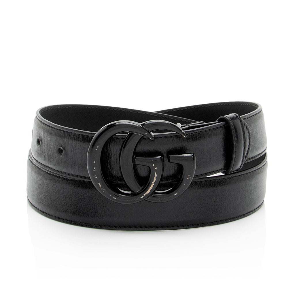 Gucci Leather GG Marmont Monochrome Belt - Size 34 / 85