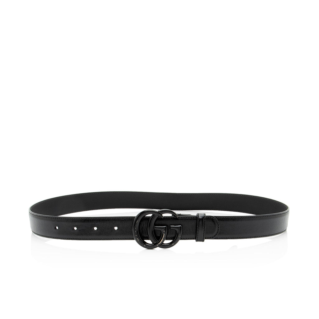 Gucci Leather GG Marmont Monochrome Belt - Size 34 / 85