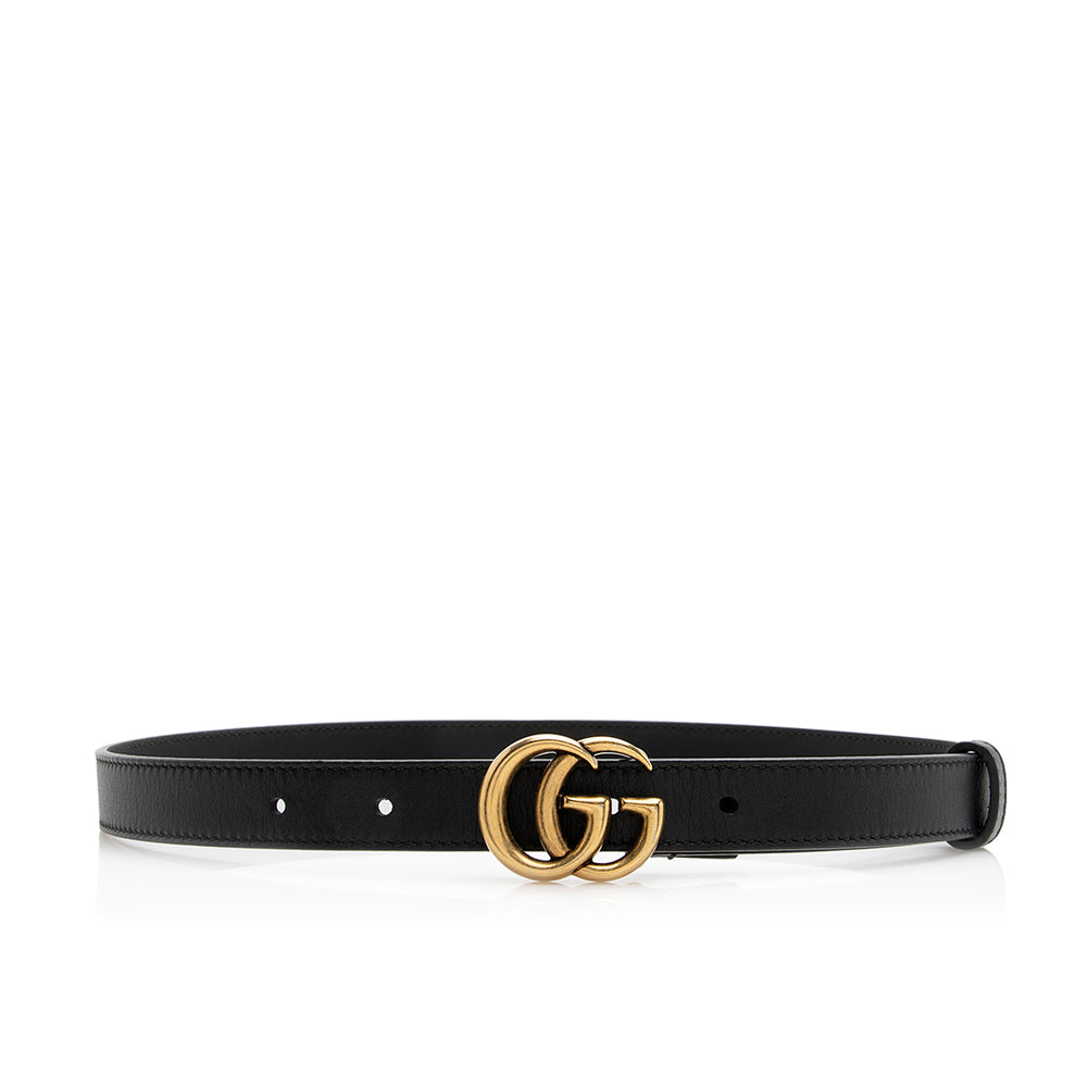 Gucci Leather GG Marmont Slim Belt - Size 26 / 65 (SHF-21034)