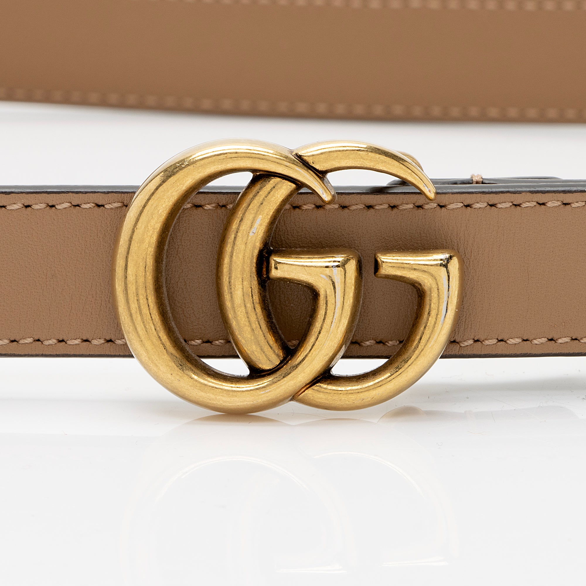 Gucci Leather GG Marmont Slim Belt - Size 30 / 75 (SHF-PlwVBE)