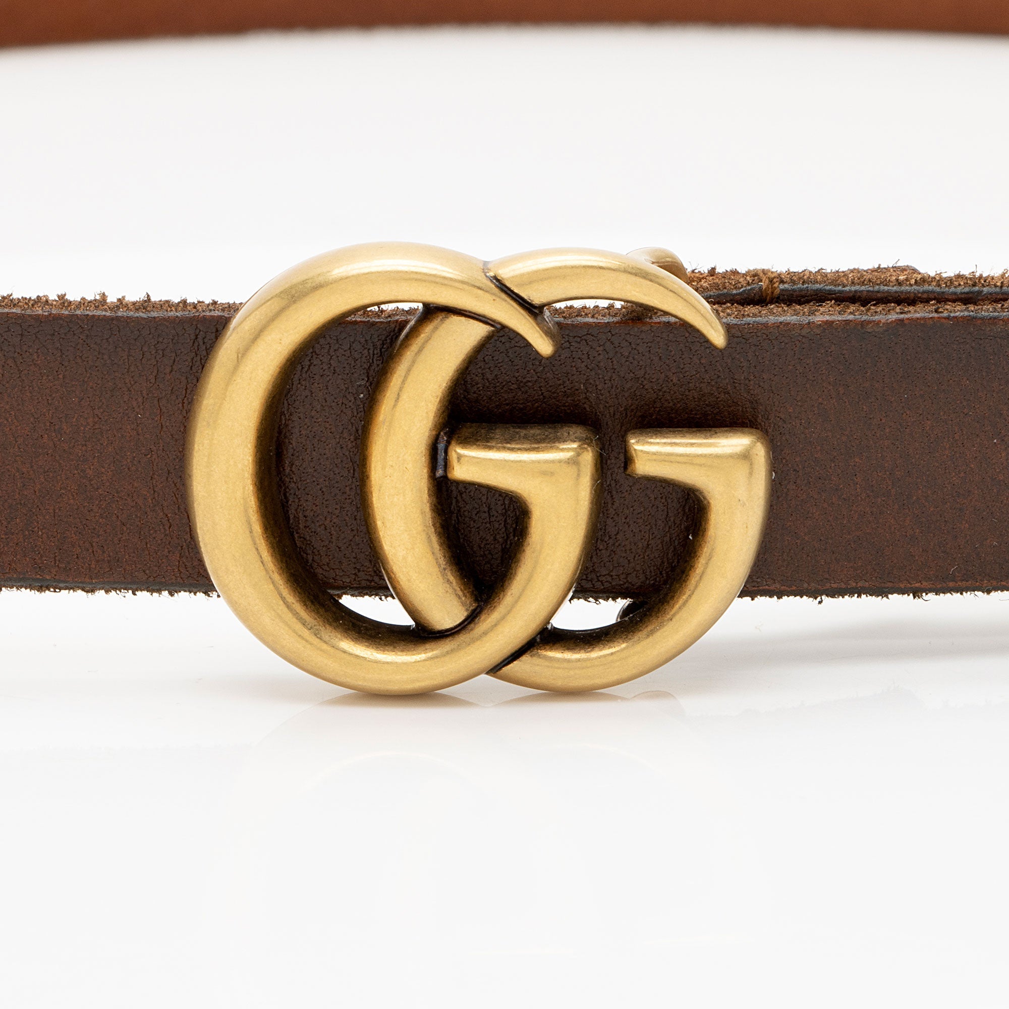 Gucci Leather GG Marmont Slim Belt - Size 32 / 80 (SHF-rJyZqR)