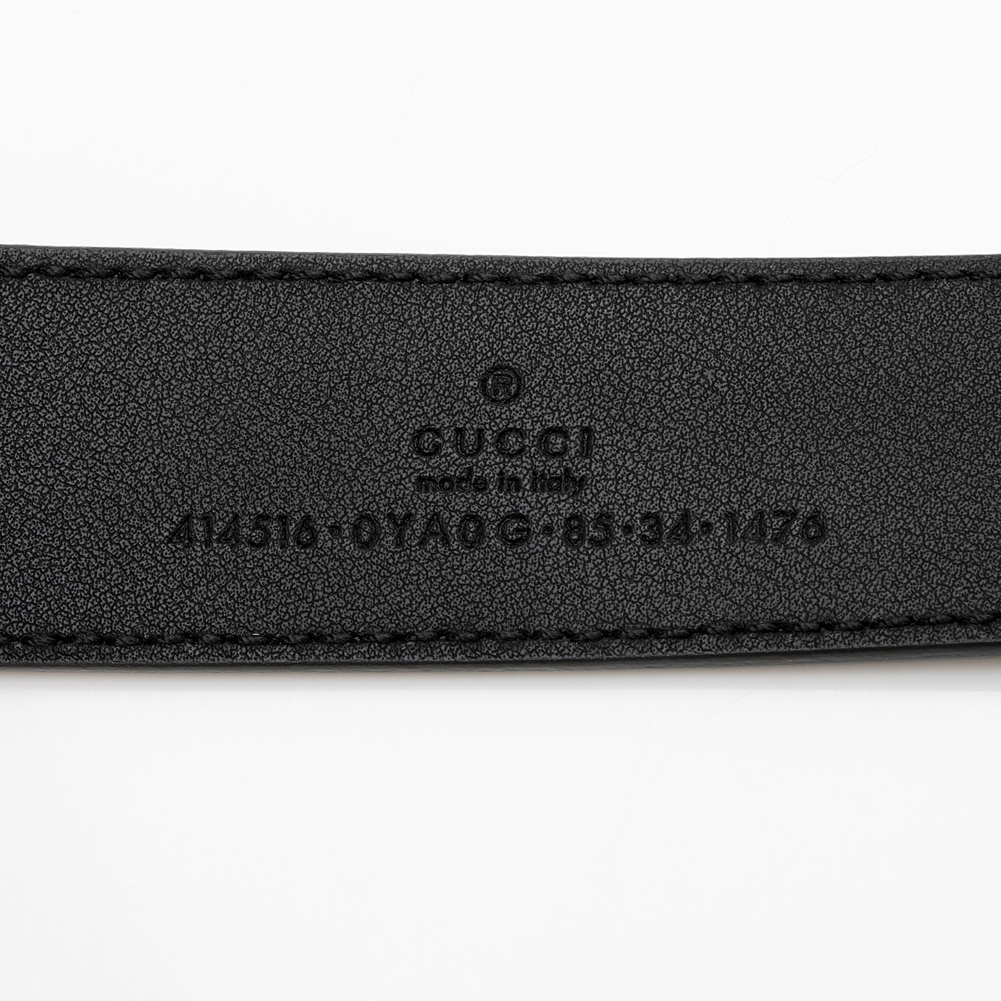 Gucci Leather GG Marmont Slim Belt - Size 34 / 85 (SHF-ZX1v2G)