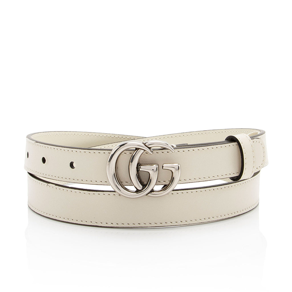 Gucci Leather GG Marmont Slim Belt - Size 34 / 85 (SHF-6FT4ro)
