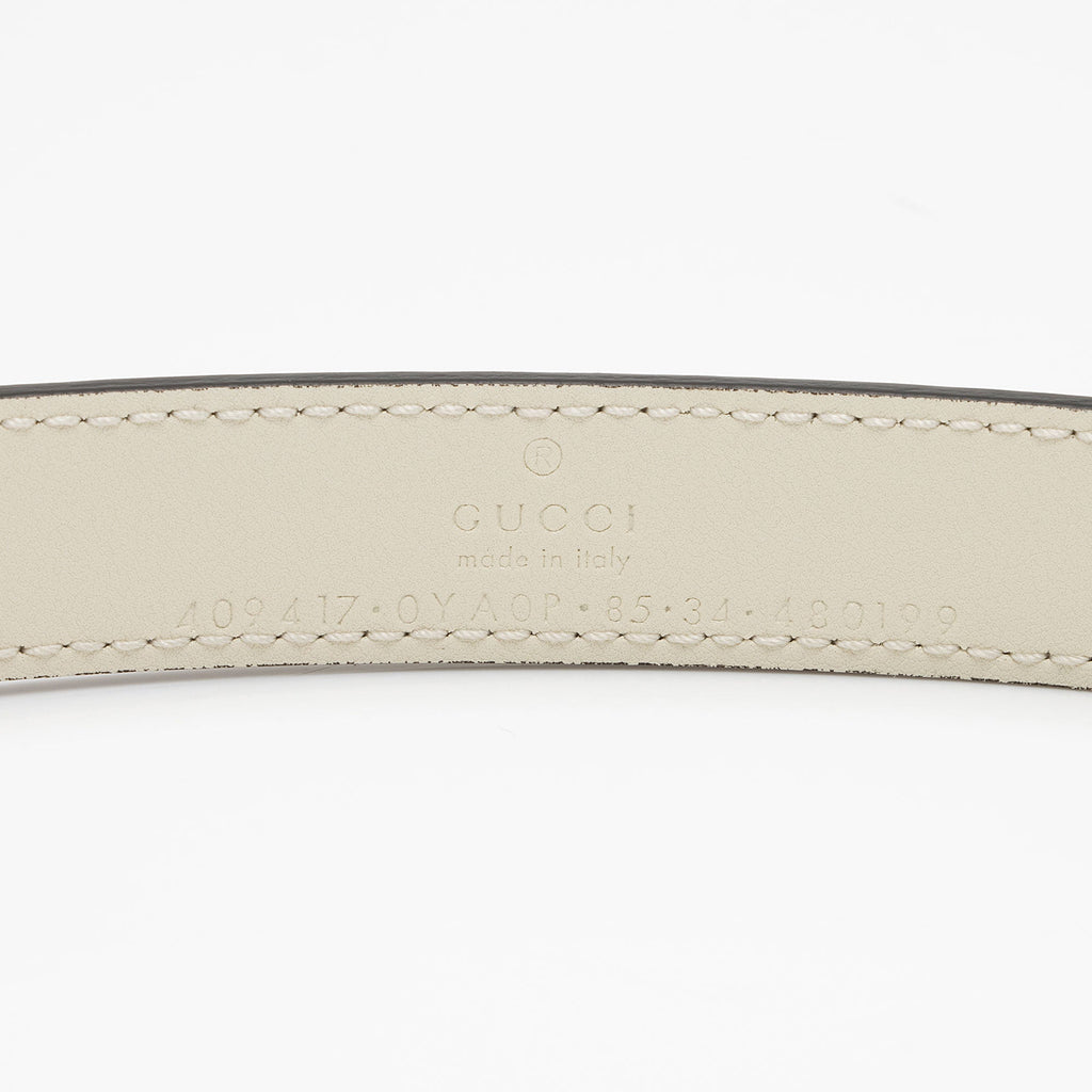 Gucci Leather GG Marmont Slim Belt - Size 34 / 85 (SHF-6FT4ro)