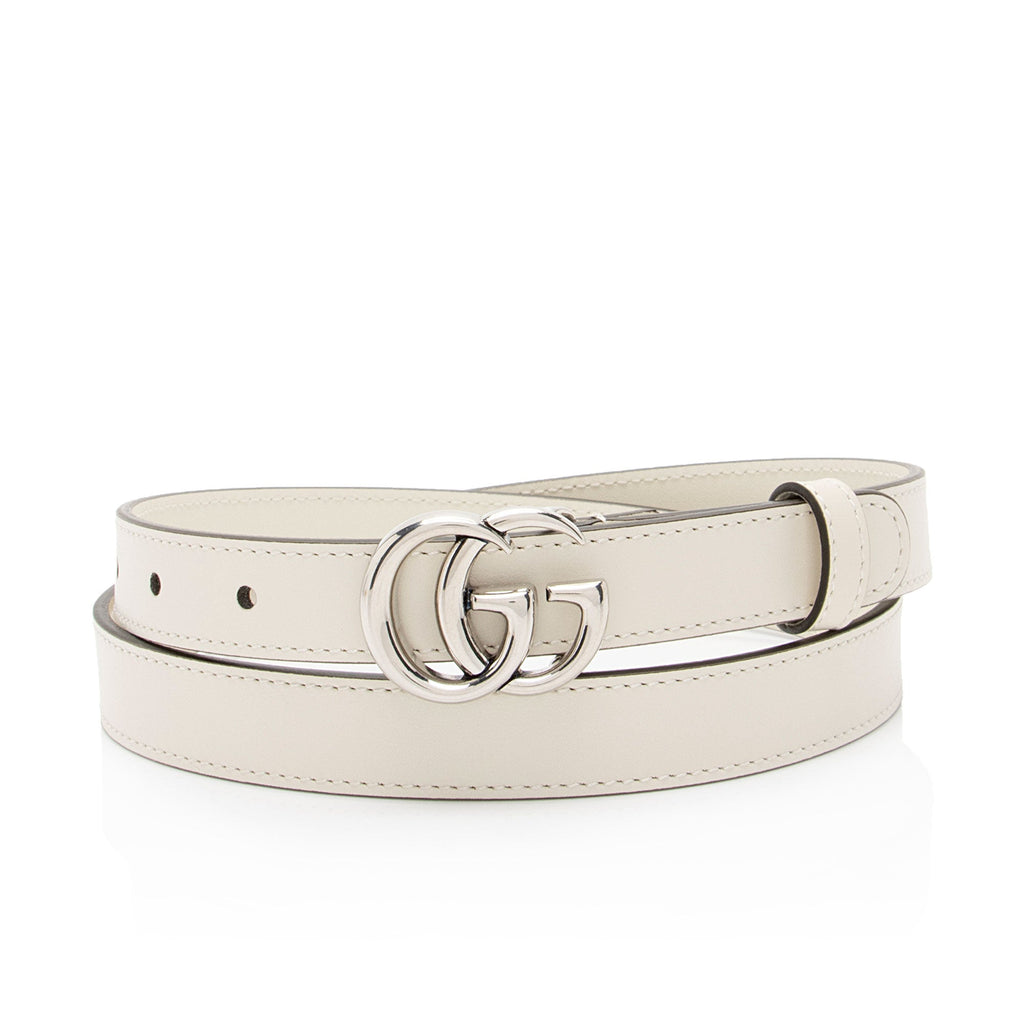 Gucci Leather GG Marmont Slim Belt - Size 34 / 85 (SHF-4gPvWN)