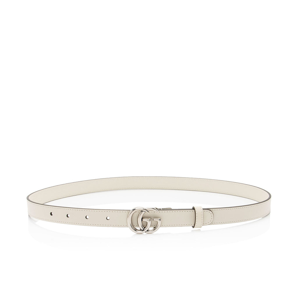 Gucci Leather GG Marmont Slim Belt - Size 34 / 85 (SHF-4gPvWN)