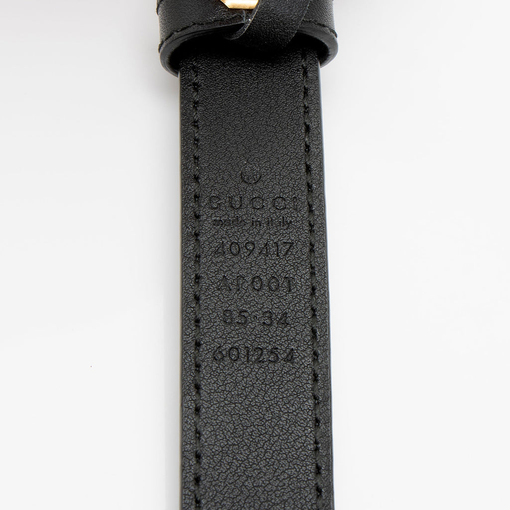 Gucci Leather GG Marmont Slim Belt - Size 34 / 85