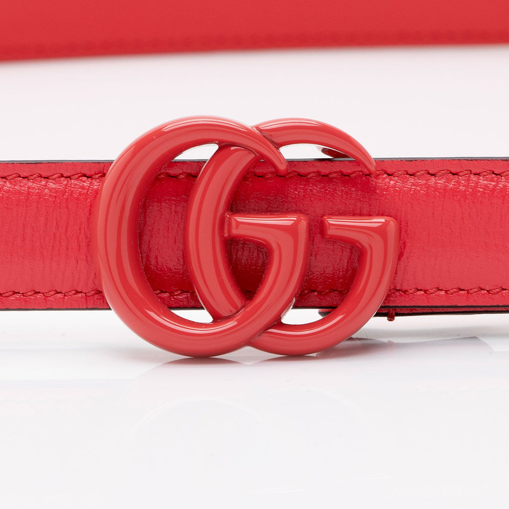 Gucci Leather GG Marmont Slim Belt - Size 36 / 90 (SHF-eZYU73)