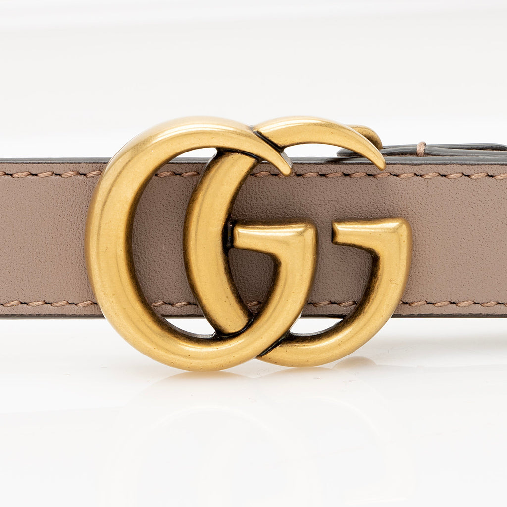 Gucci Leather GG Marmont Slim Belt - Size 44 / 110 (SHF-22299)