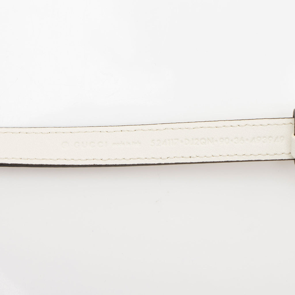 Gucci Leather Enamel GG Slim Belt - Size 36 / 90 (SHF-mDUuLJ)