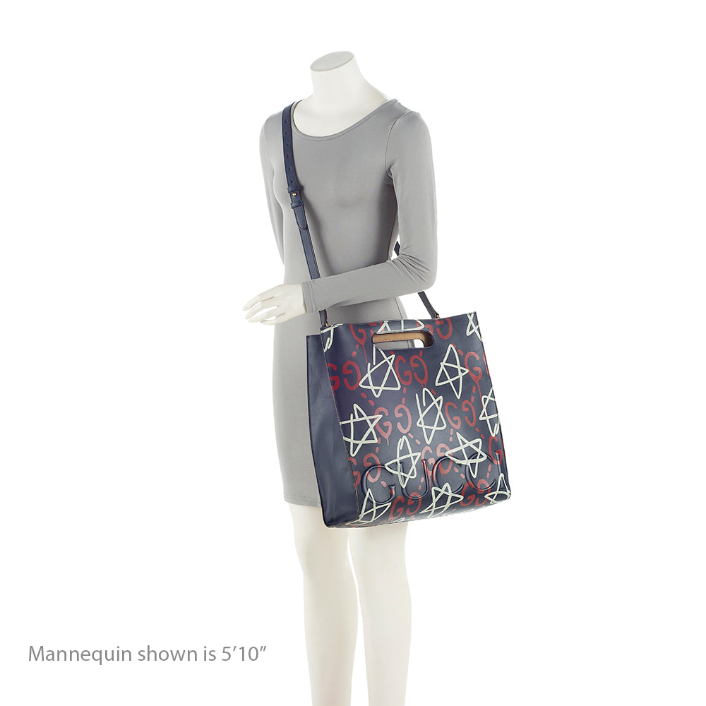 Gucci Leather Ghost Medium Tote (SHF-21316)
