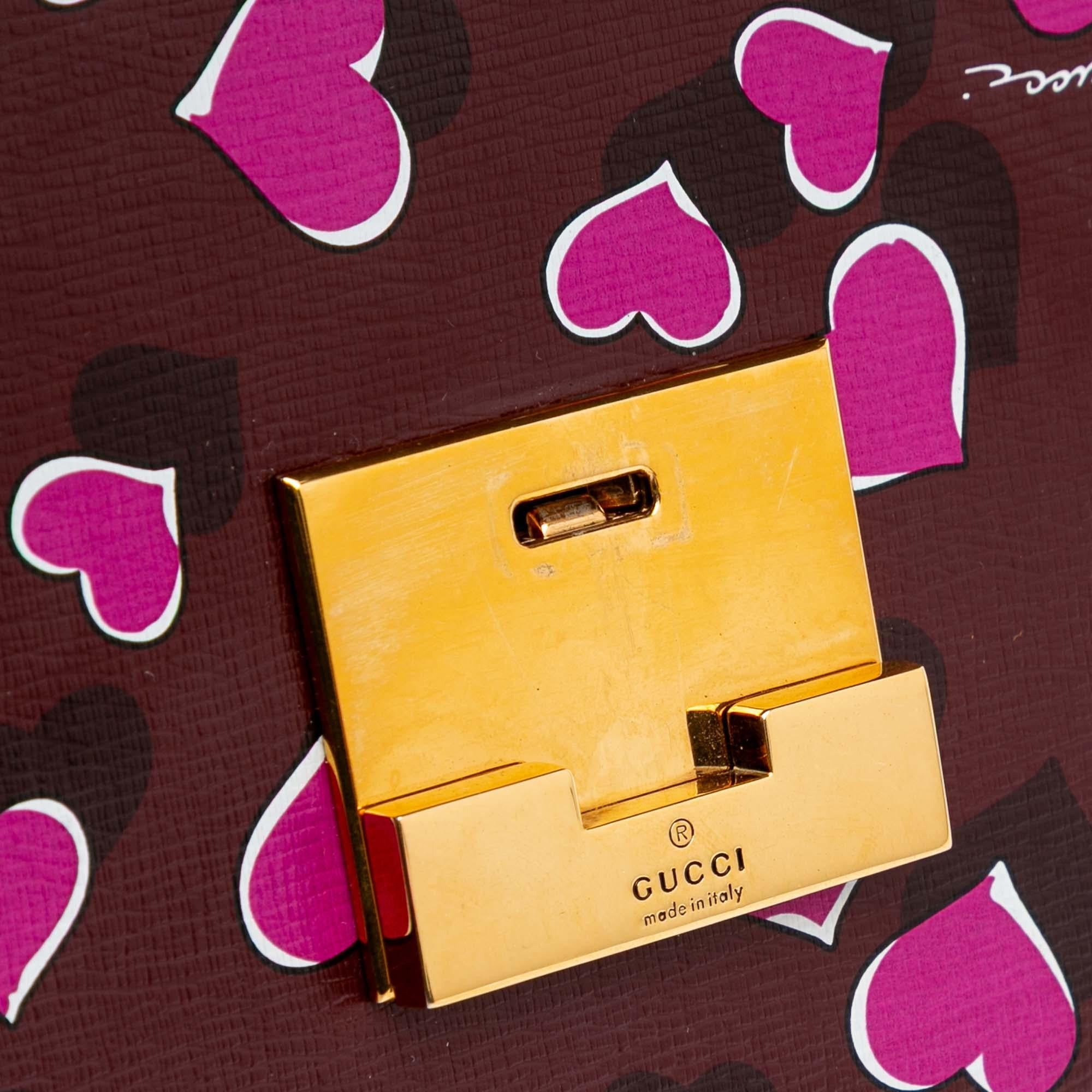Gucci Leather Heartbeat Clutch