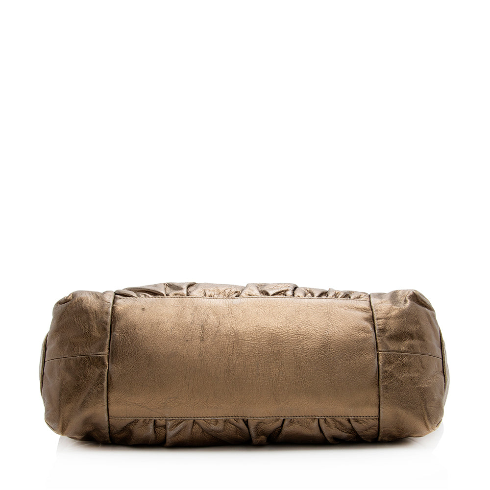 Gucci Metallic Leather Hysteria Satchel (SHF-20577)