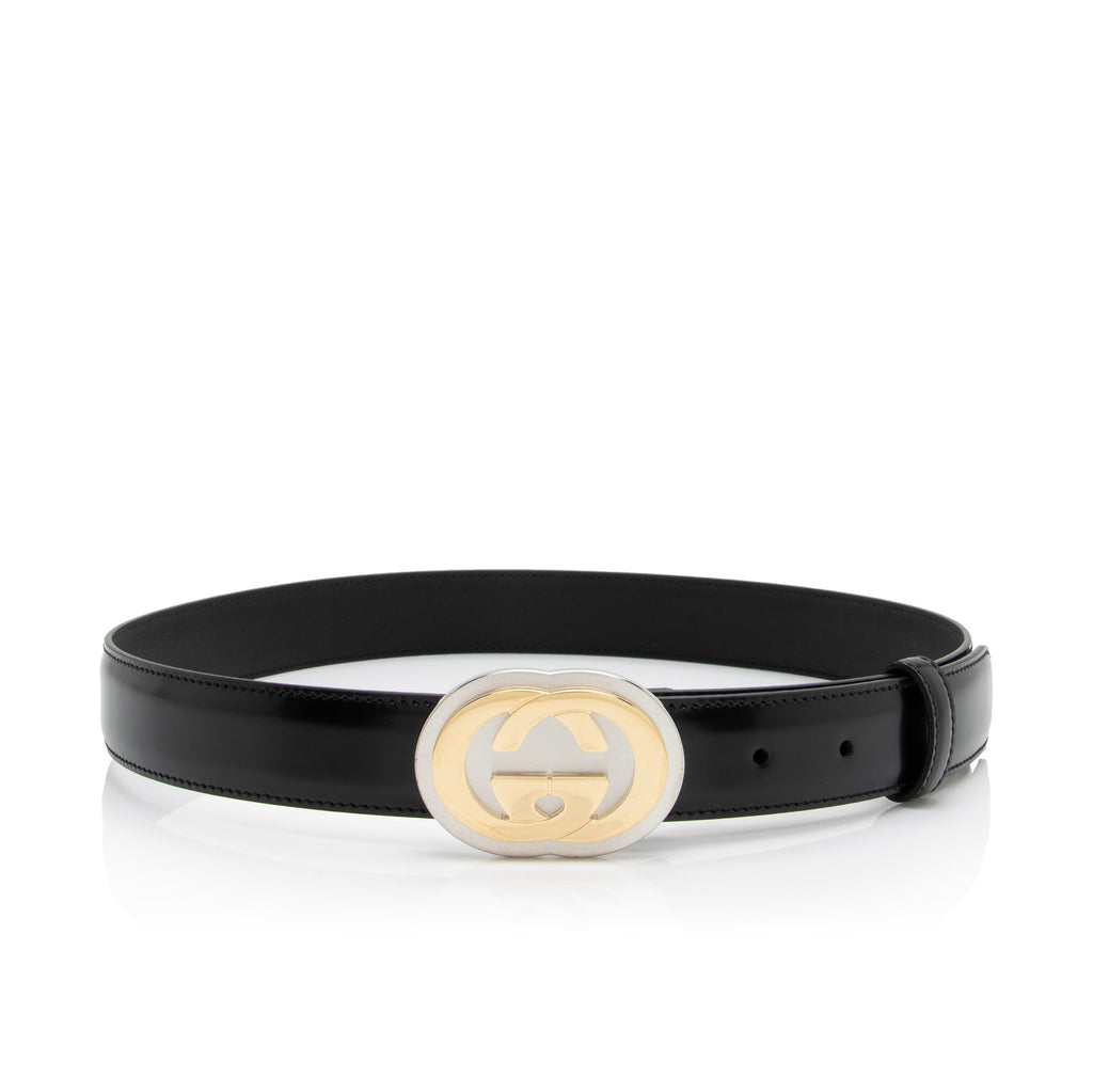 Gucci Leather Interlocking G Belt - Size 32 / 80 (SHF-23273)