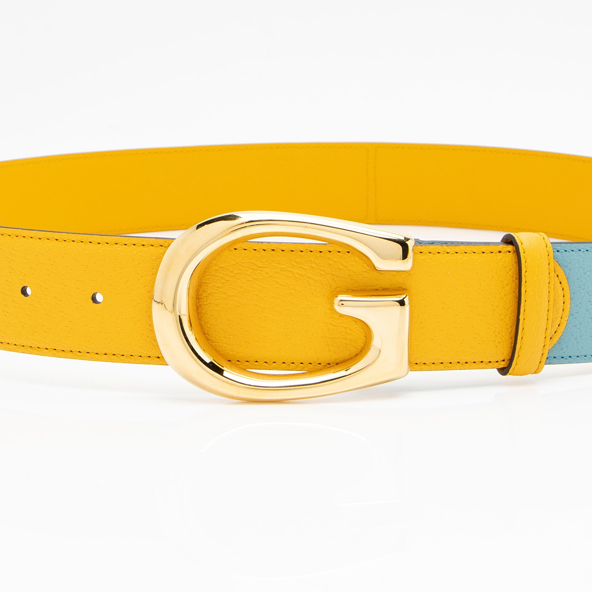 Gucci Leather Two Tone G Belt - Size 38 / 95
