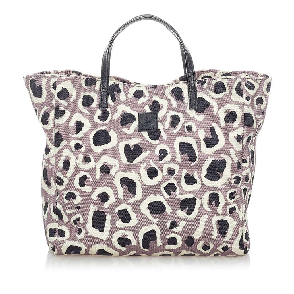 Gucci Leopard Printed Nylon Tote Bag (SHG-32254)