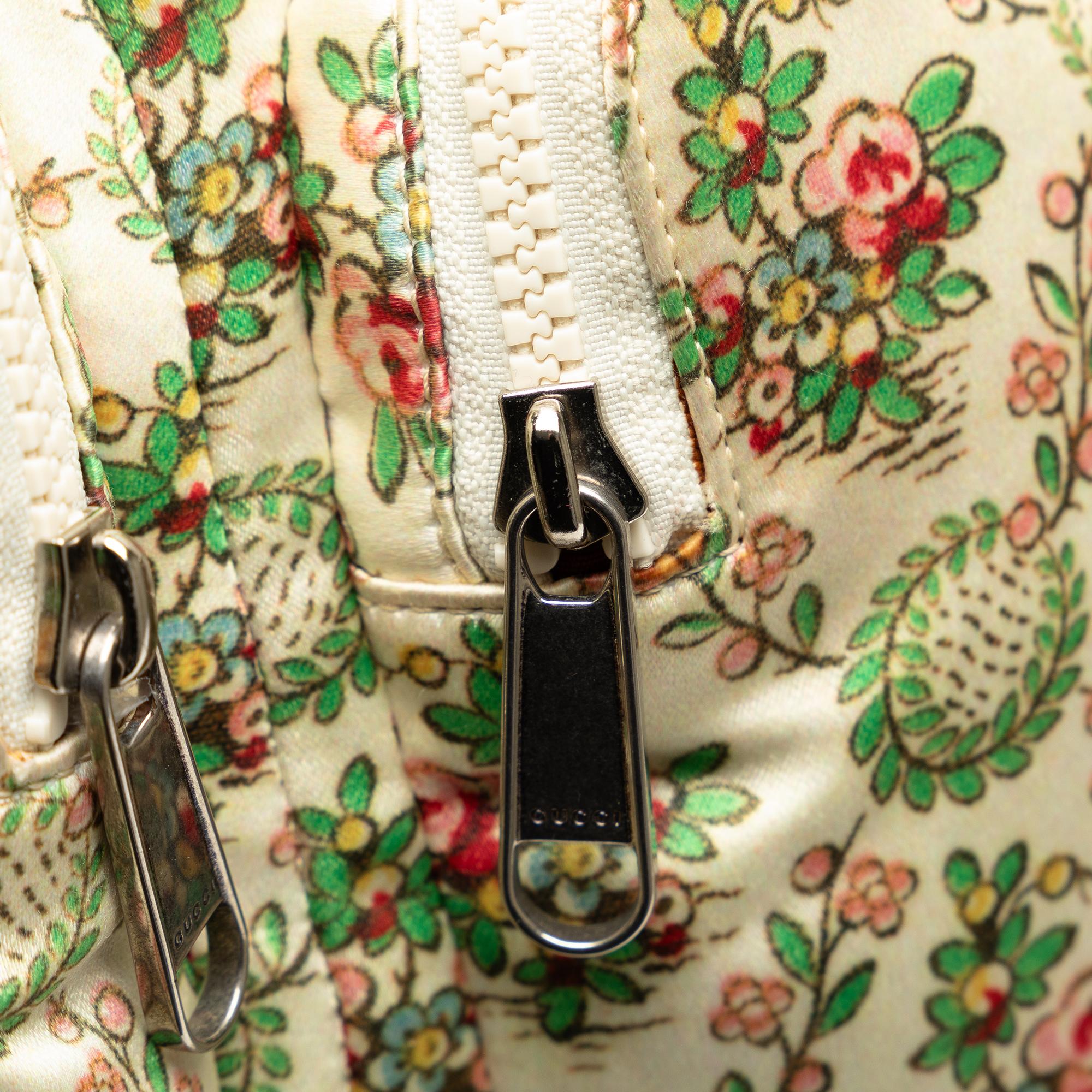 Gucci MLB Floral Satin NY Yankees Patch Backpack (SHG-RhoNm4)