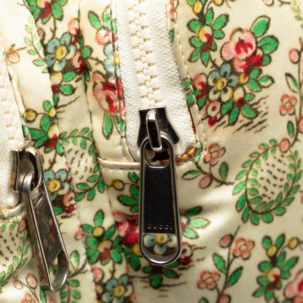 Gucci MLB Floral Satin NY Yankees Patch Backpack (SHG-chovBl)