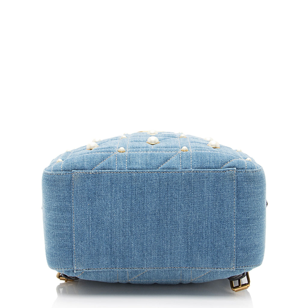Gucci Matelasse Denim Pearl GG Marmont Backpack