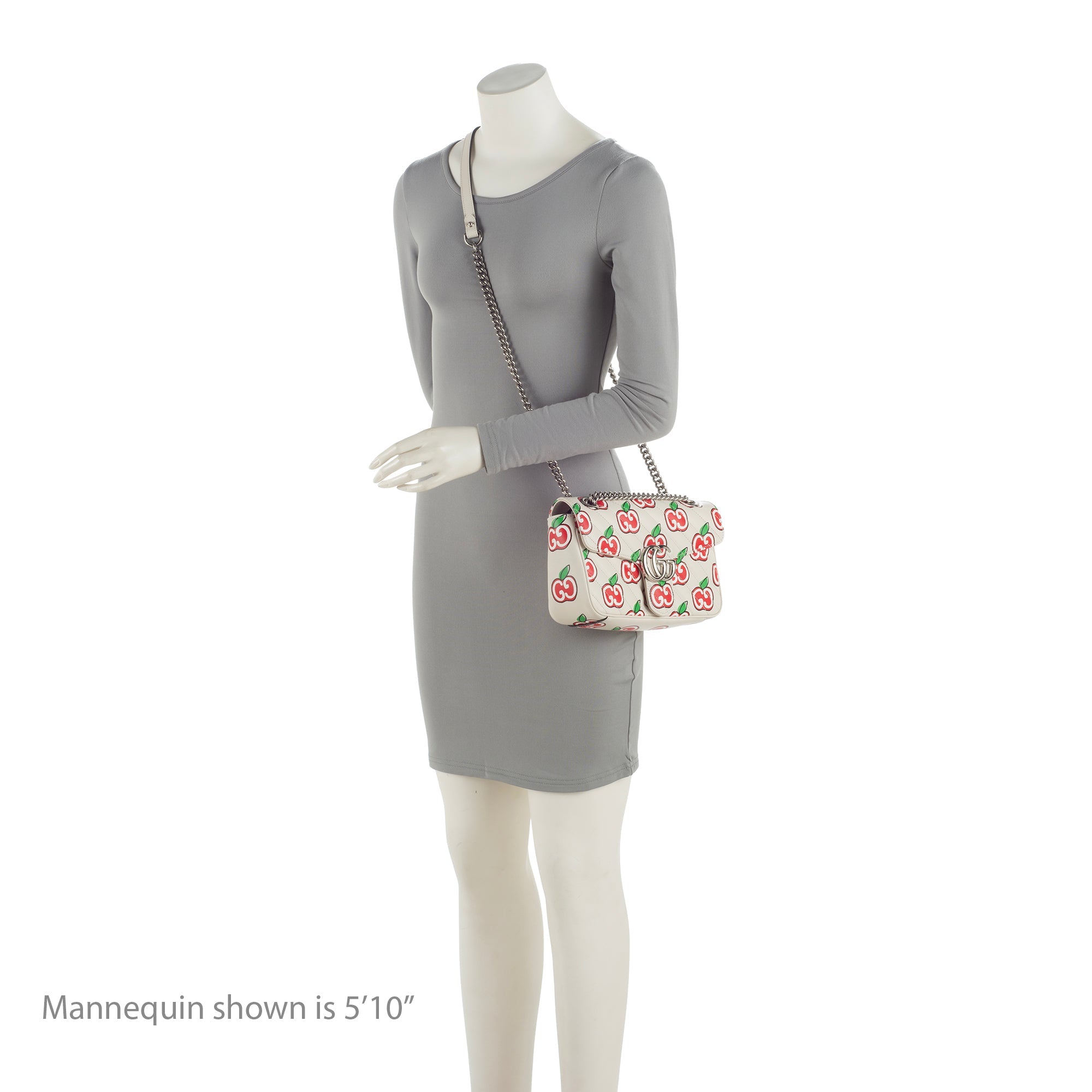 Gucci Matelasse Leather Apple Monogram GG Marmont Small Shoulder Bag (SHF-RyDLUZ)