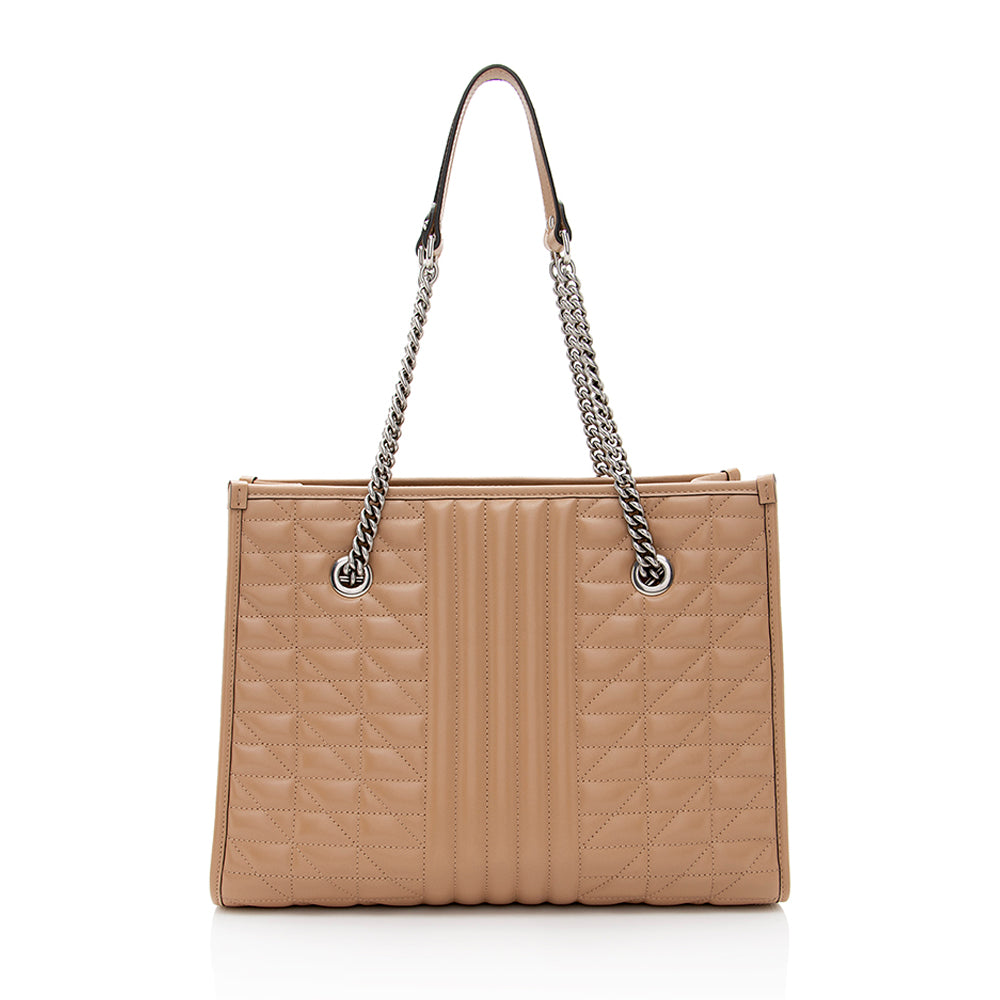 Gucci Matelasse Leather GG Marmont Aria Medium Tote (SHF-19528)
