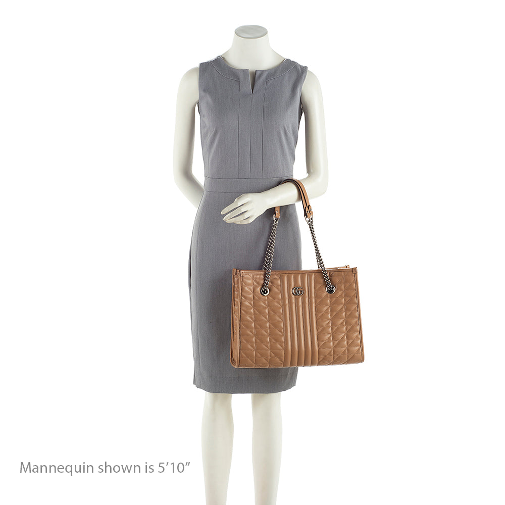 Gucci Matelasse Leather GG Marmont Aria Medium Tote (SHF-19528)