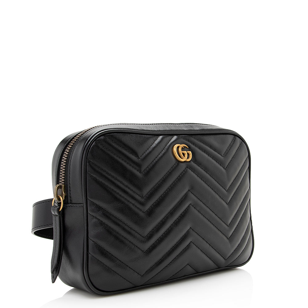 Gucci Matelasse Leather GG Marmont Large Belt Bag - Size 32 / 80 (SHF-22528)