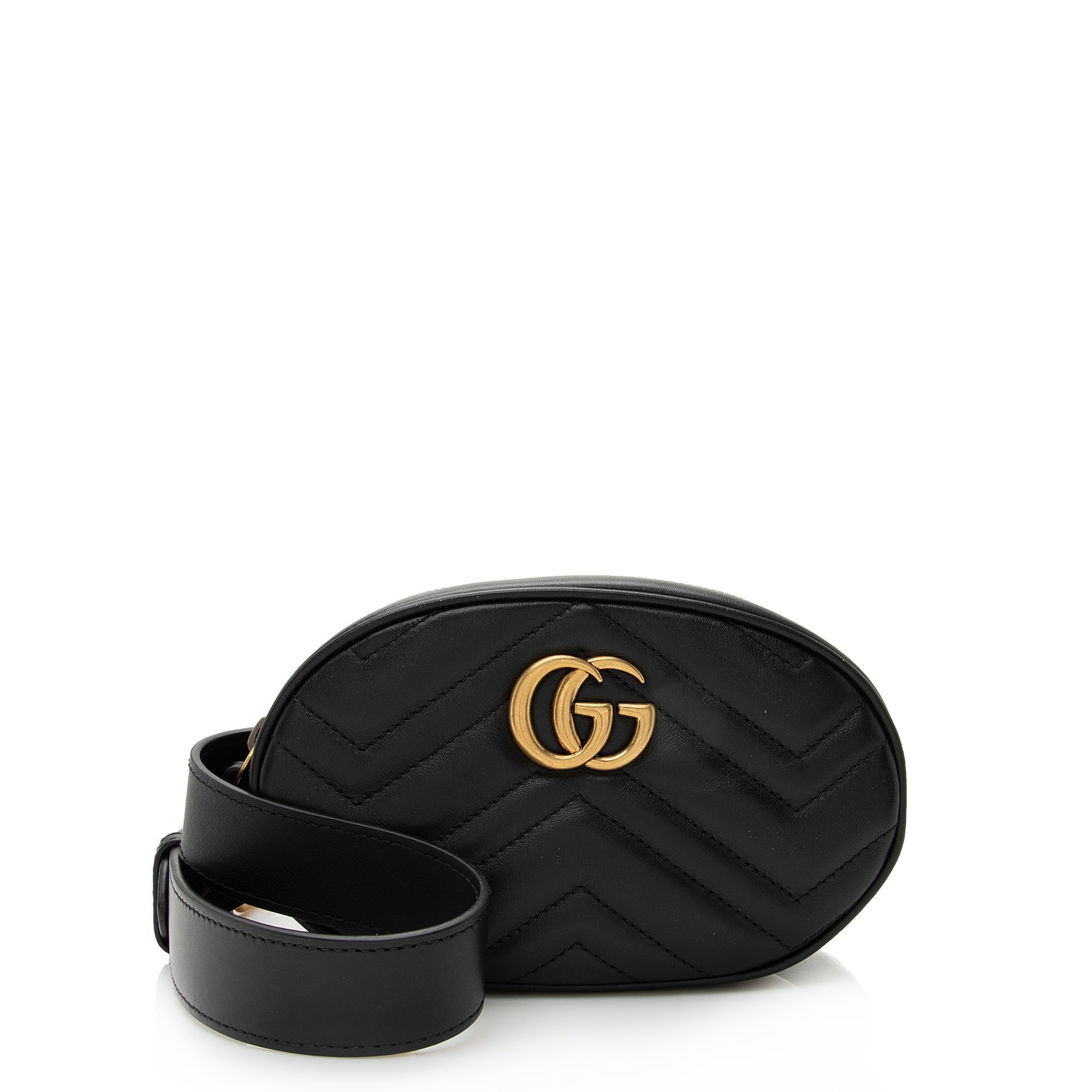 Gucci Matelasse Leather GG Marmont Belt Bag - Size 34 / 85 (SHF-23400)