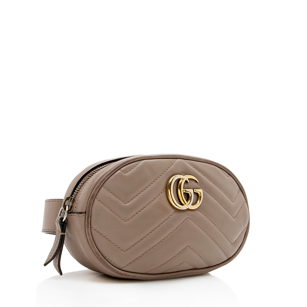 Gucci Matelasse Leather GG Marmont Belt Bag - Size 95 (SHF-17440)