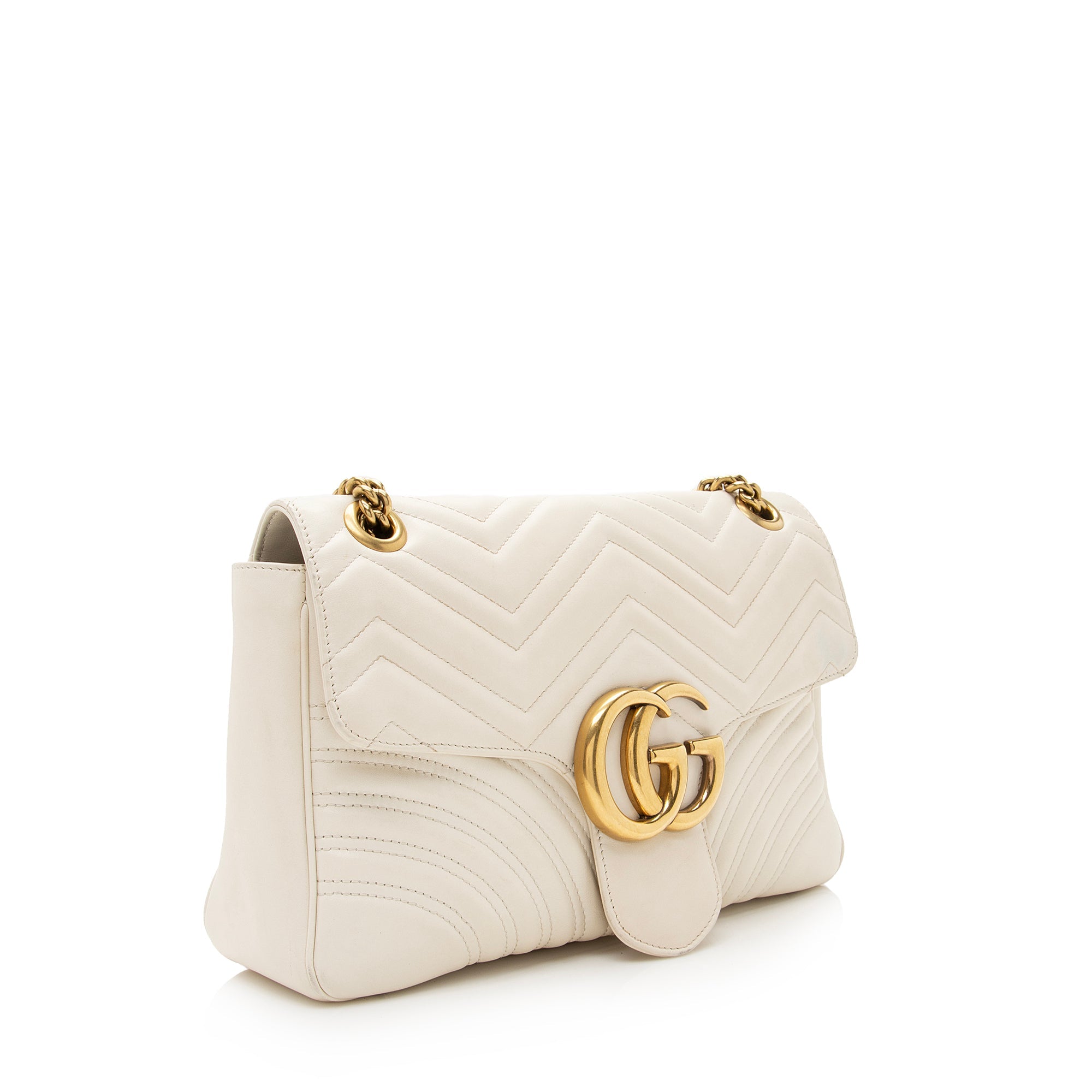 Gucci Matelasse Leather GG Marmont Medium Shoulder Bag (SHF-22422)