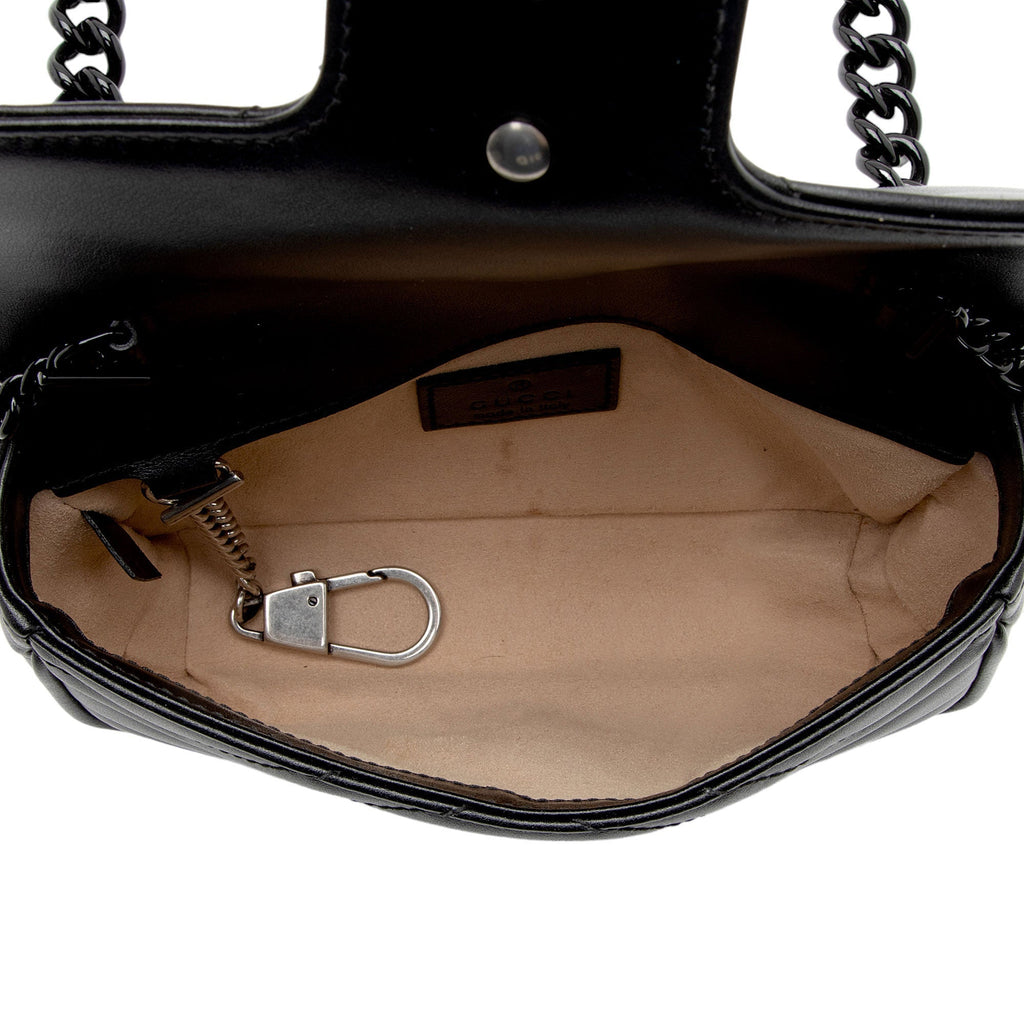 Gucci Matelasse Leather GG Marmont Monochrome Belt Bag (SHF-2itioi)