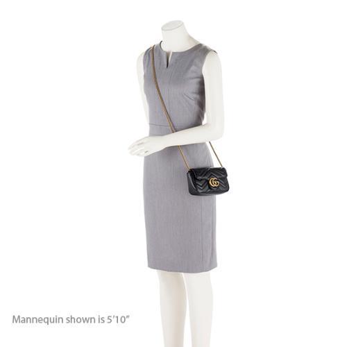 Gucci Matelasse Leather GG Marmont Super Mini Bag (SHF-23608)