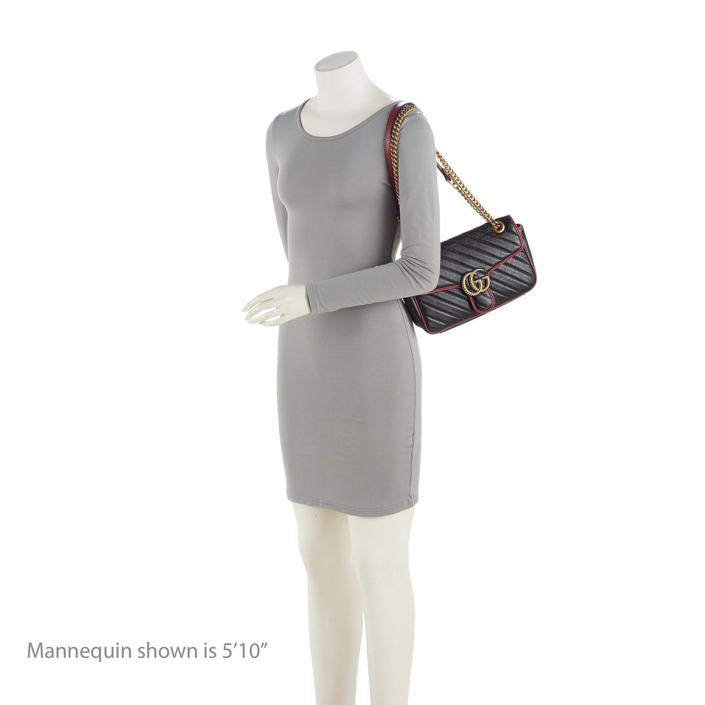 Gucci Matelasse Leather Torchon GG Marmont Small Shoulder Bag (SHF-23396)