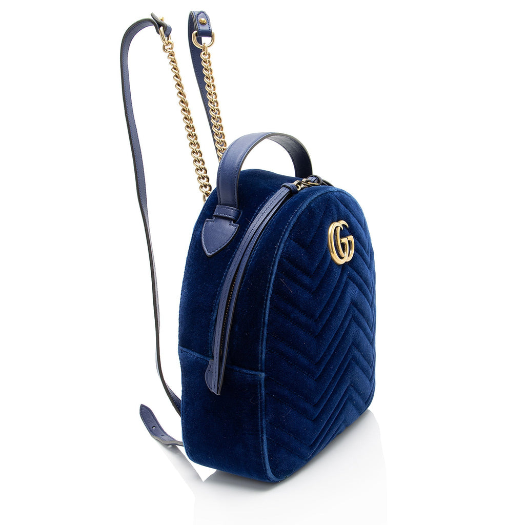 Gucci Matelasse Velvet GG Marmont Backpack