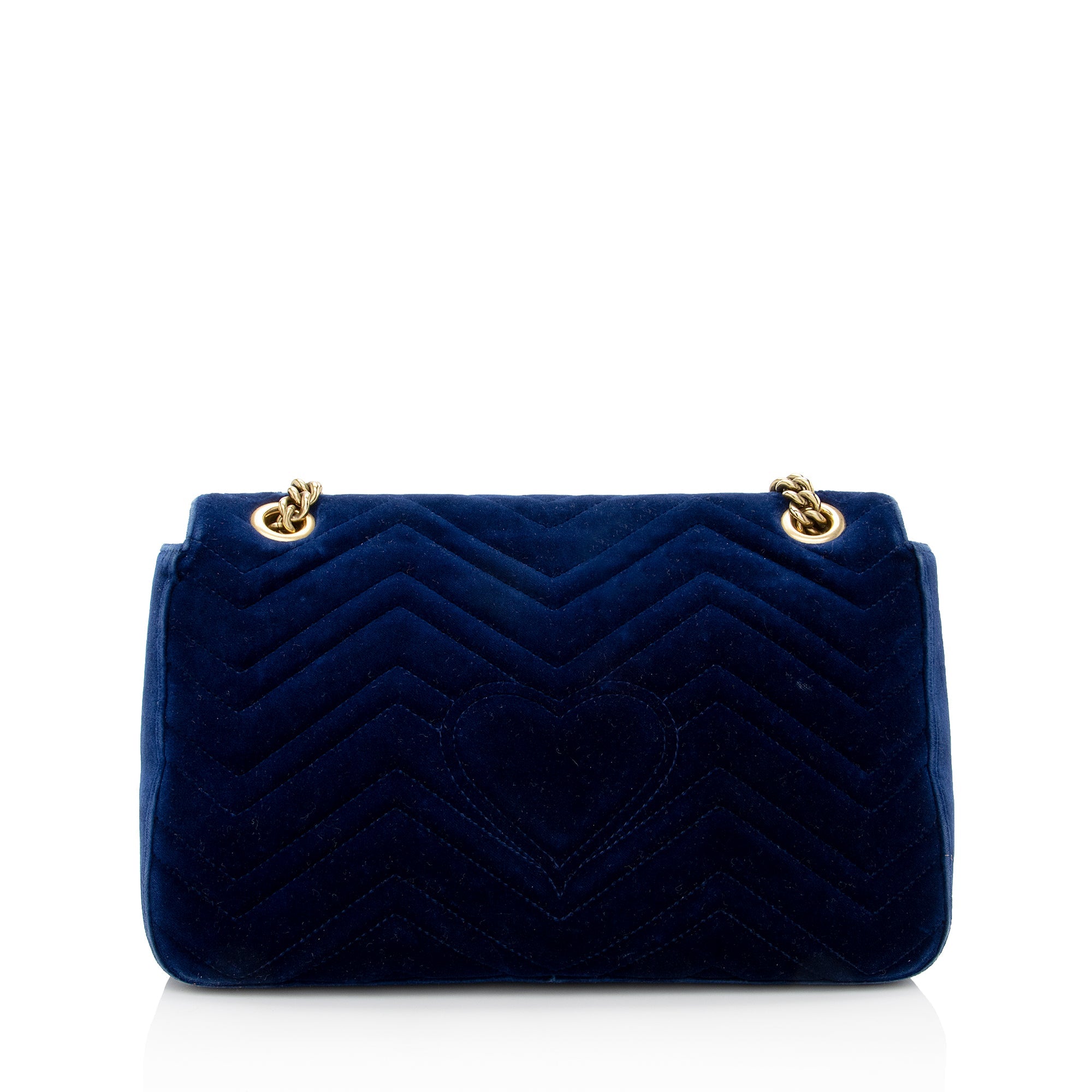 Gucci Matelasse Velvet GG Marmont Medium Shoulder Bag (SHF-22562)