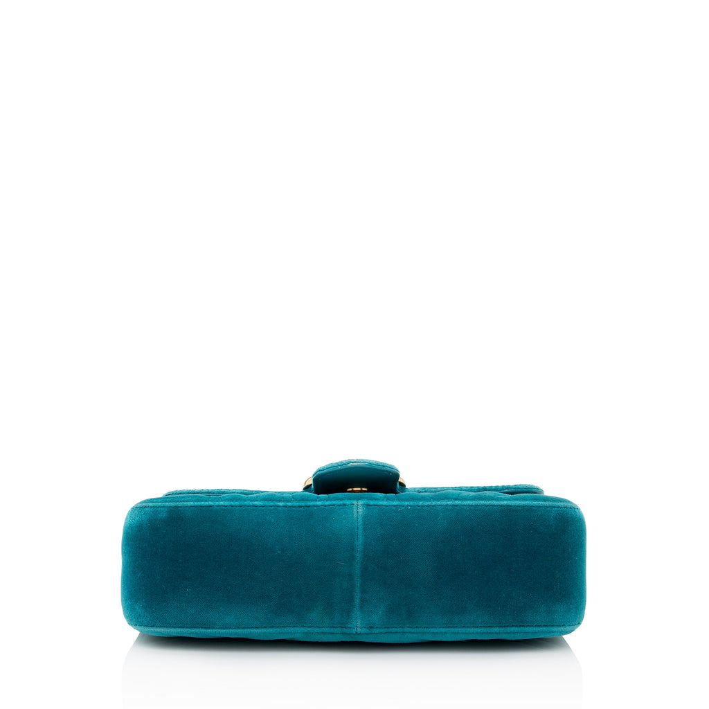 Gucci Matelasse Velvet GG Marmont Mini Shoulder Bag (SHF-22901)