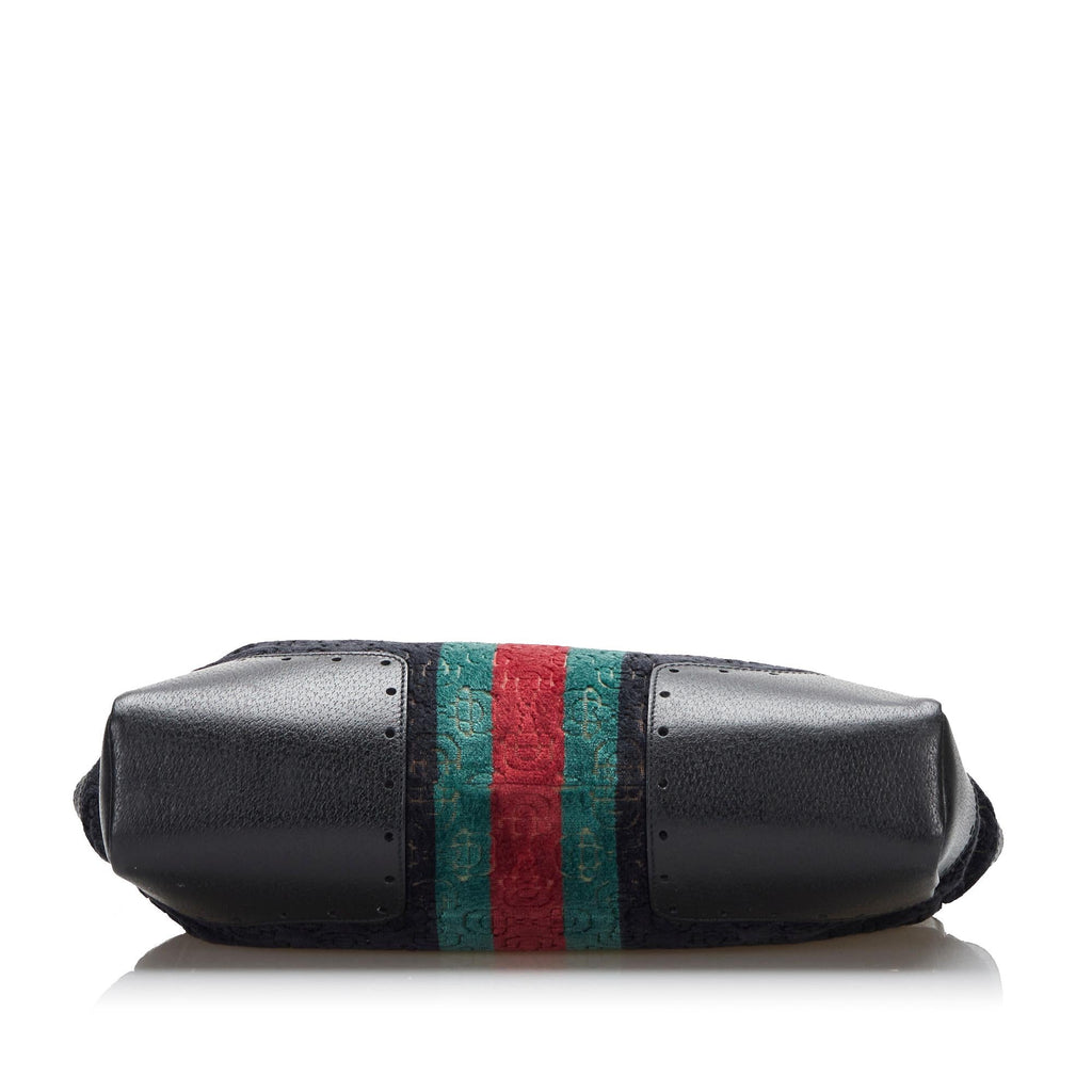 Gucci Medium Embossed Horsebit Velvet Punch Tote (SHG-LahSsr)