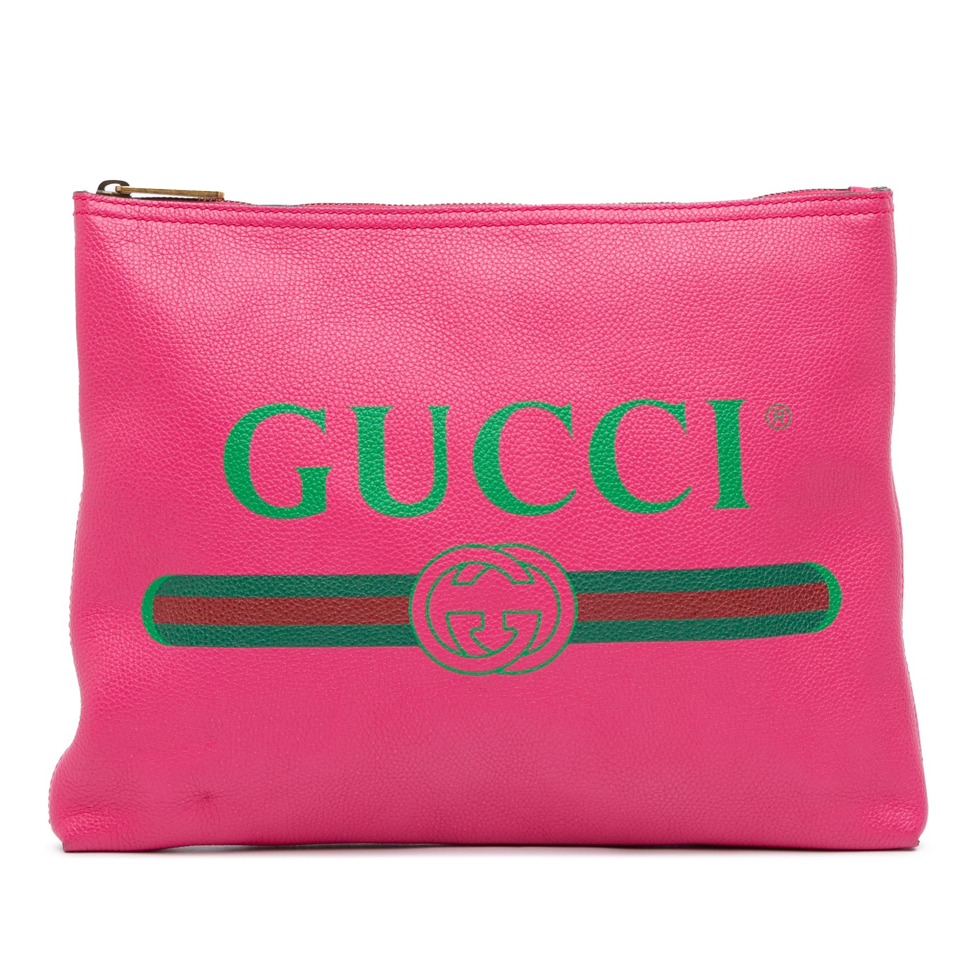 Gucci Medium Leather Logo Portfolio Clutch