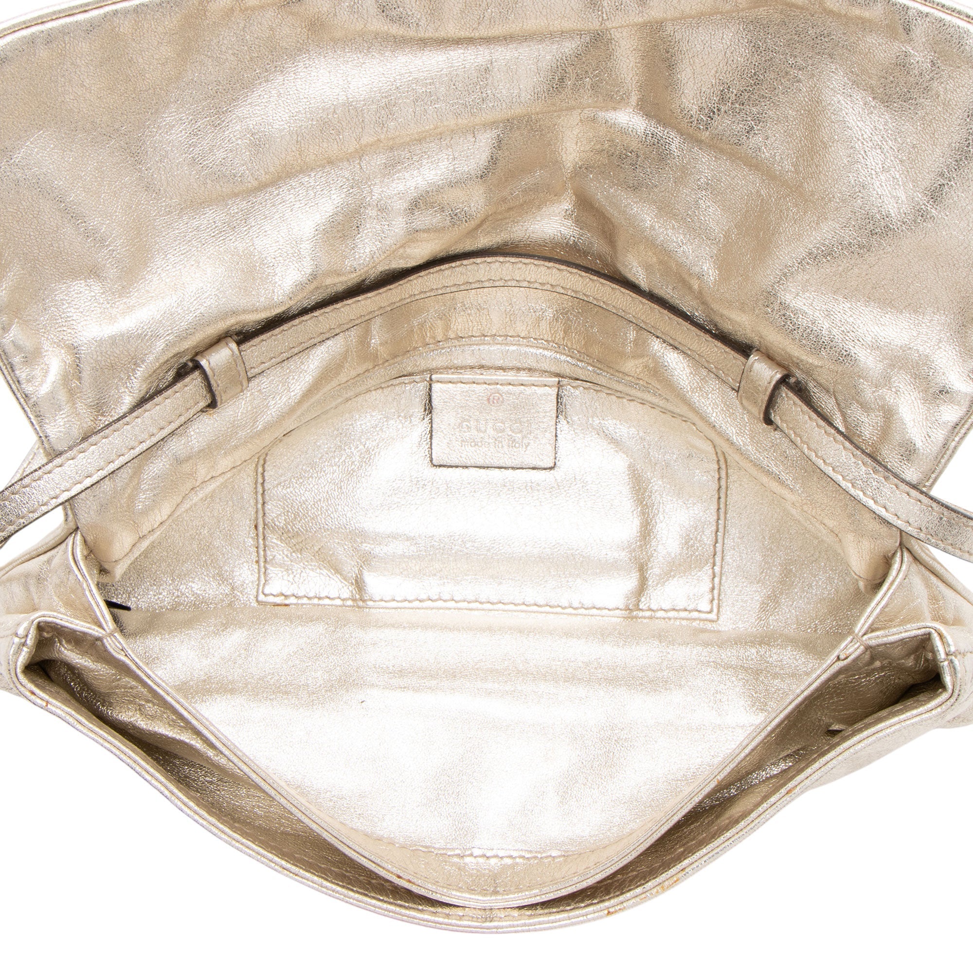 Gucci Metallic Leather Papillon Hysteria Clutch