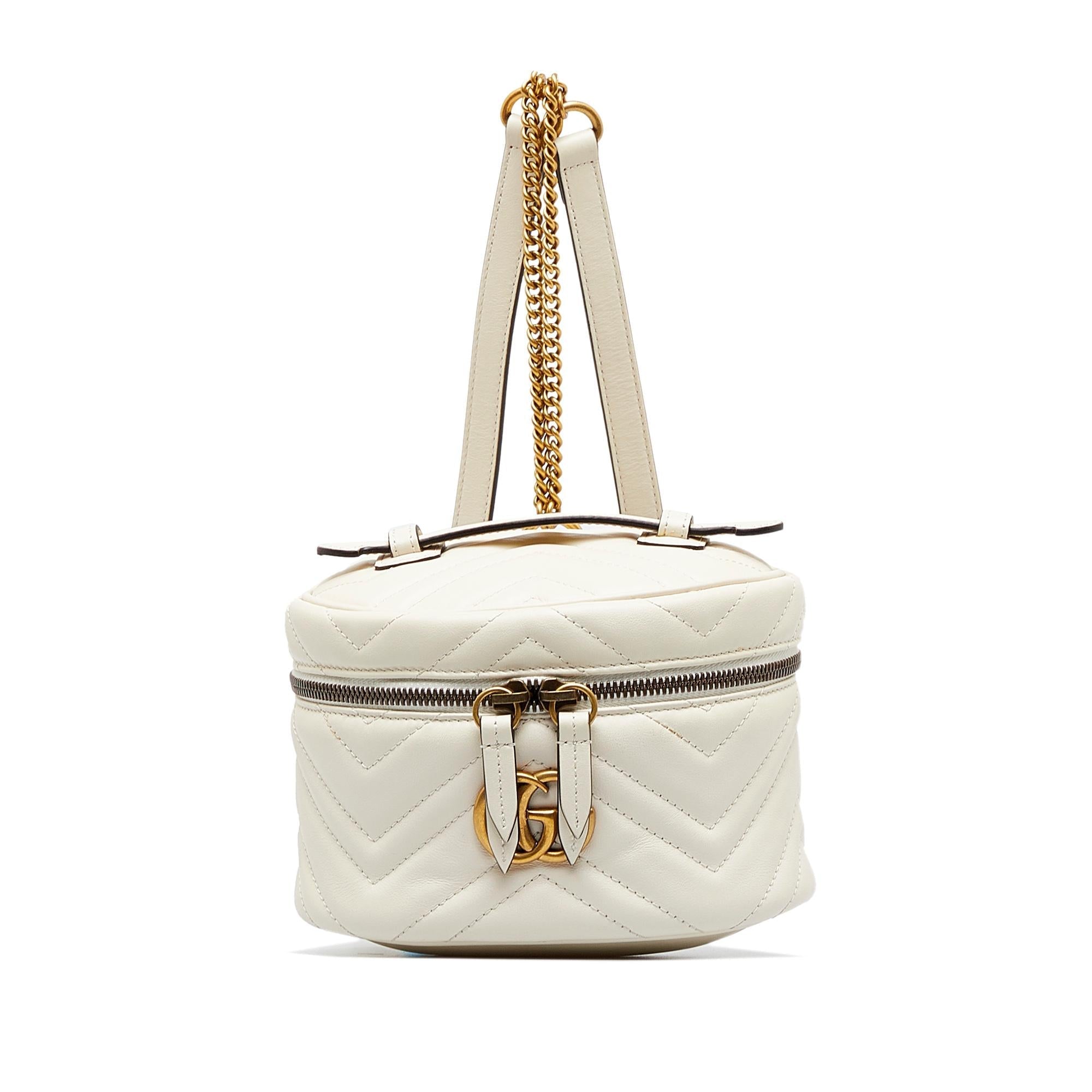 Gucci Mini GG Marmont Matelasse Leather Round Backpack