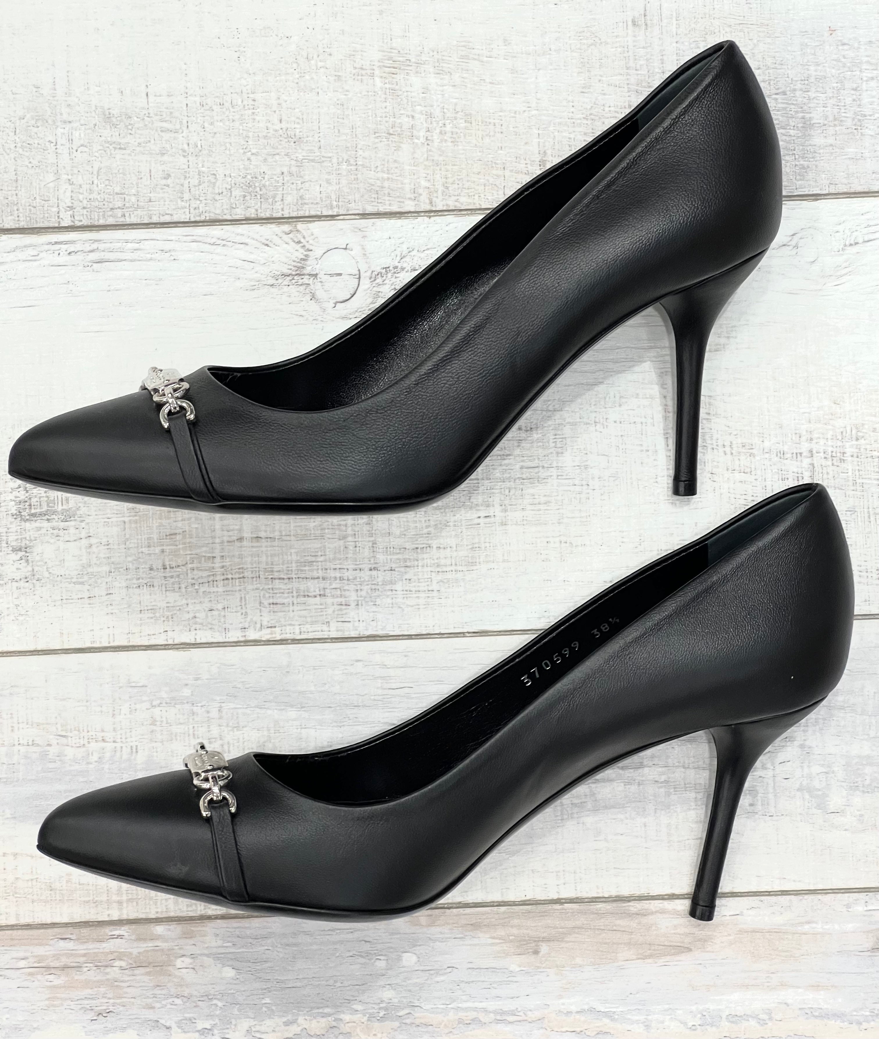 GUCCI NAPPA LEATHER MOOREA MOALITA MID HEEL PUMPS